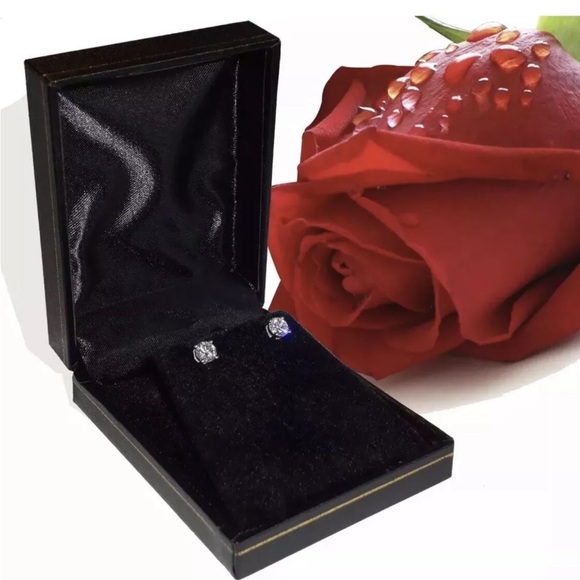 14k White Gold 0.50 Ctw Round Cut FL/D Brilliant GRA Moissanite Stud Earring 5mm - Picture 7 of 9